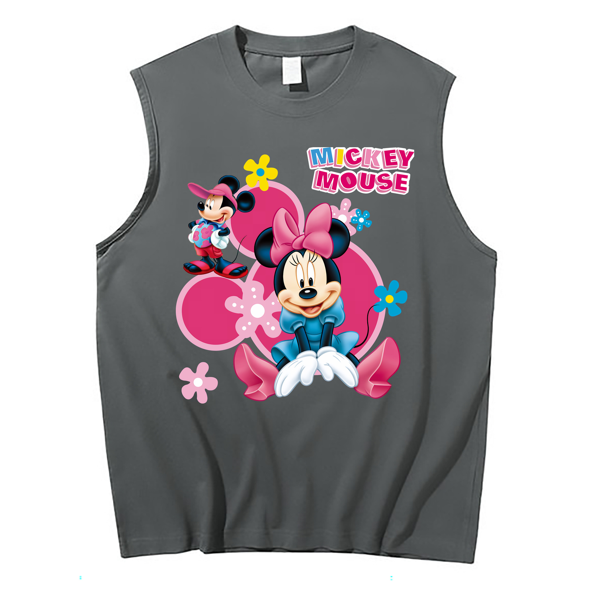 （画像用） ミッキーマウス Mickey Mouse コットン100％タンクトップ（フロントプリント）